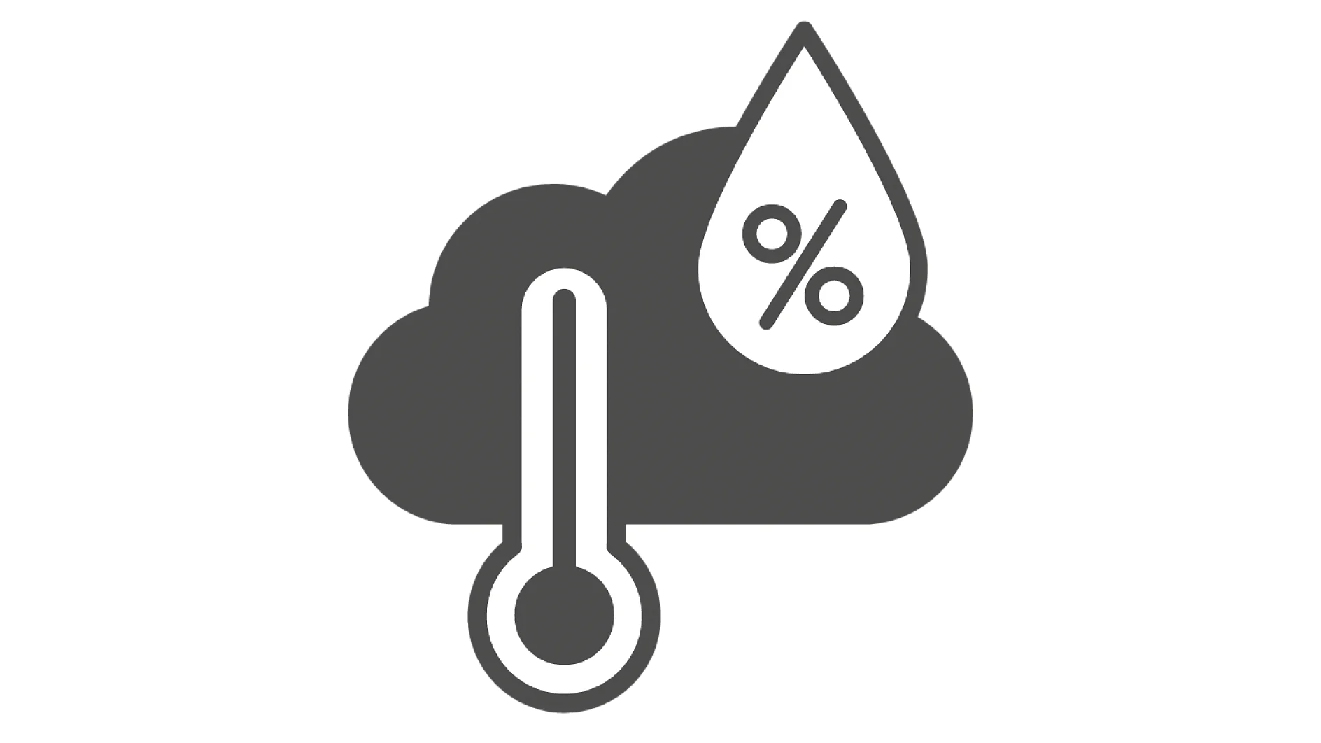 A black and white icon of a cloud with a thermometer and a droplet containing a percentage symbol. This suggests a focus on temperature and humidity. (This text has been generated by AI)